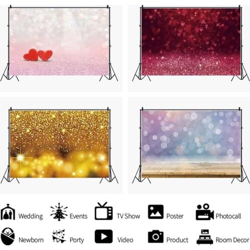 Beautiful Yellow Pink Heart-shaped Spot Backdrops Artistic Photos Background Decorations for Gathering Party Photography Props