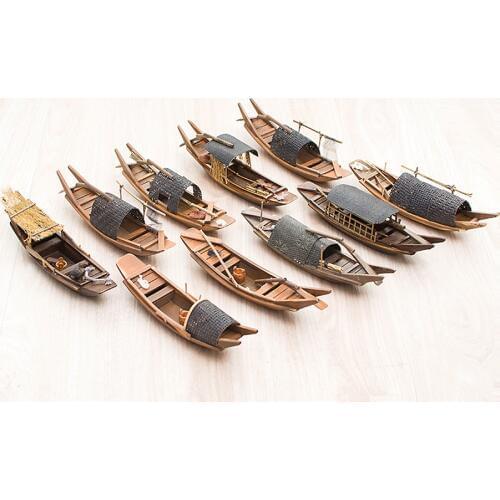 Model Sailboat 15/25cm Boat Toys Model Handmade Miniature Wooden Boat Diorama Model Ship Fishing Boat For Tiny River Scene