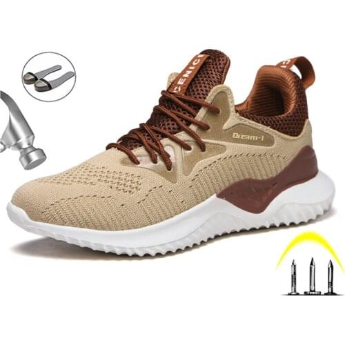 Fashion Mens Safety Shoes Steel Toe Cap Anti-puncture Anti-smashing Work Boots Lightweight Comfortable Protection Boots