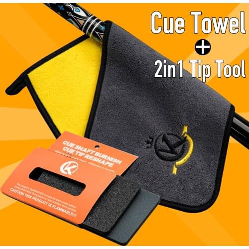 KONLLEN Billiards Towel And Pool Cue Tip Shaft Polisher Cleaner Combination Maintenance Kit Billiard Burnisher Billard Accessory