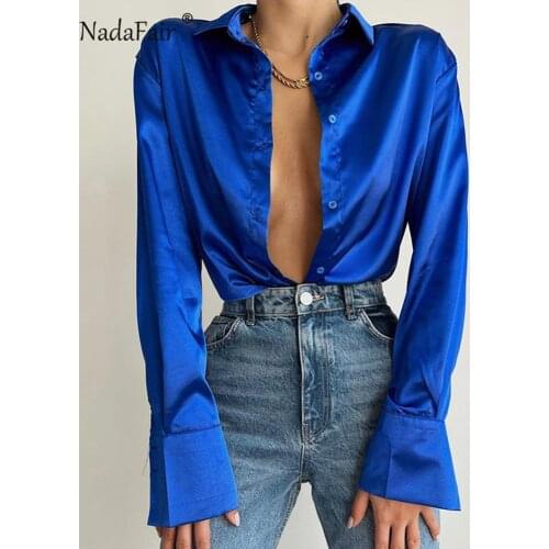 Блузки на пуговицах Nadafair China At AliExpress