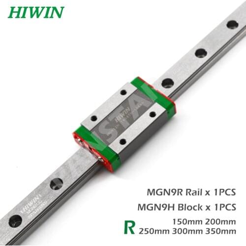 Free Shipping alloy steel HIWIN MGNR9 guideway rail 150mm 200mm 250mm 300mm 350mm with MGN9H carriages Long guide block for CNC