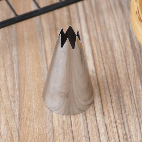 #824 Open Star Piping Nozzle Cake Decorating Tools Icing Nozzles Large Size 6 Teeth Stainless Steel Cream Pastry Nozzles