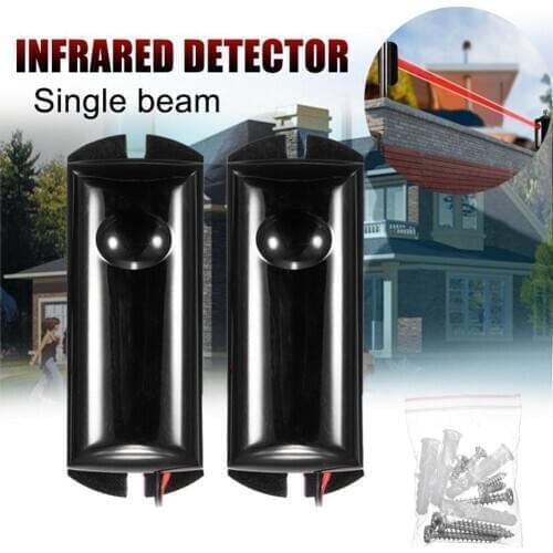 Single Beam Infrared Detector Alarm Barrier Sensor Photoelectric Home Security