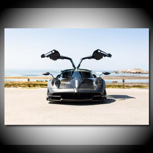 Pagani Italia Huayra Carbon Fiber Opened Door Car Posters and Prints Canvas Wall Art Wooden DIY Framed Painting For Home Decor