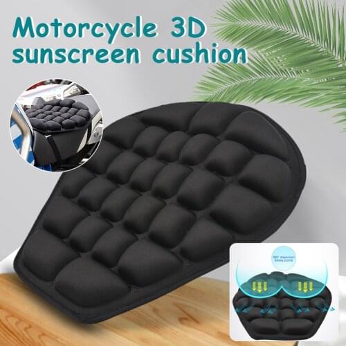 Motorcycle Seat Cushion, Sunscreen Mat Cooling Down Seat Pad Passenger, Pressure Relief Ride Pad Large for Touring Saddles