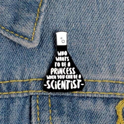 Scientific beaker Enamel pin Black Science Chemistry Experiment Cup Brooch Cartoon Badge Bag Clothes Lapel pin for Women Men
