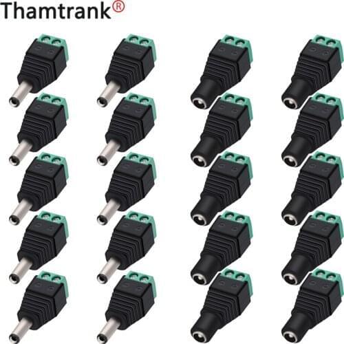 DC Male&Female Power DC Jack CCTV Video Balun 5.5*2.5mm DC Power Plug Terminals Connector Adapter