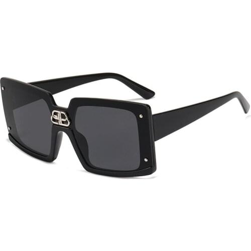 2021 Oversized Luxury Sunglasses Women Vintage Gothic Square Sun Glasses Men Shades Oculos Feminino Lentes Gafas De Sol UV400