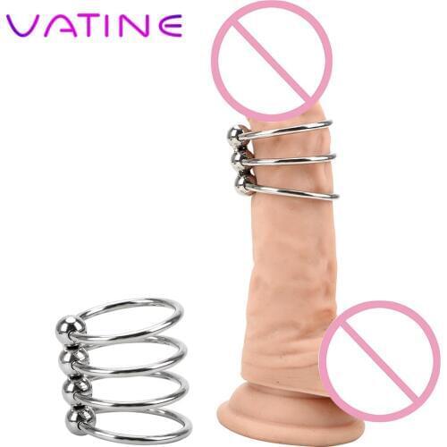 VATINE Stainless Steel Delay Training Ring 30/33/35mm Penis Ring Foreskin Resistance Ring Cock Rings Delayed Ejaculation