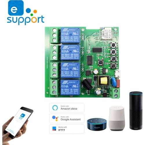 EWeLink Smart Remote Control Wireless Wifi Switch Module Smart Automation Module RF Receiver 10A Relay For Alexa IFTTT