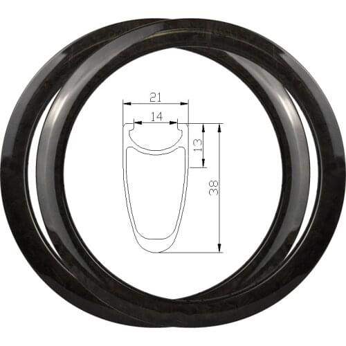 BMX Rims 20 inch 38mm Depth 21mm Width 451 Bike Carbon Rim Disc Brake Clincher 24/28/32/36 /Holes Wheel Bicycle 451