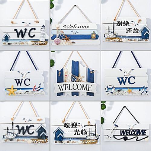Mediterranean Style Vintage Wooden Open Closed Welcome Sign Plaque angel Cafe Shop Door Hanging Sign Sign Type:Welcome