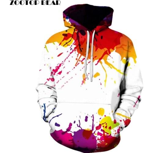 Splashed Paint 3D Hoodies Women Sweatshirts Men Pullover Plus Size Spring Autumn Causual Fashion Tracksuit Brand Quality Hoodie