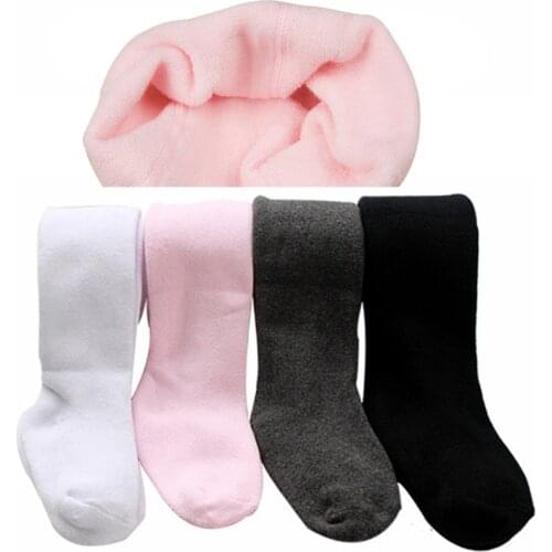 Winter Girl Leggings Pants for 2 to 4 Years Children Kids Girls Solid Elastic Baby Legging Pantyhose Very Warm Thicken Cotton