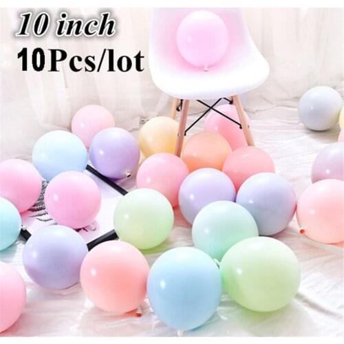 10 Pieces/batch 10 Inch Candy Color Latex Balloon Macaron Color Balloon Wedding Birthday Party Decoration Childrens Toy