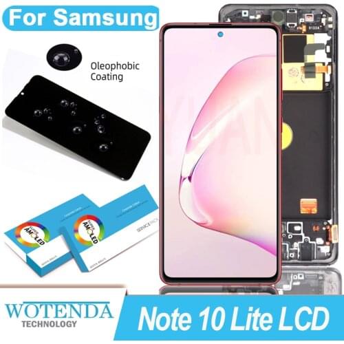 100% Original 6.7'' AMOLED Display for Samsung Galaxy Note 10 lite N770F LCD Touch Screen Digitizer Assembly Repair Parts