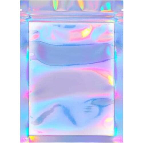 100Pcs/Set Clear Holographic Laser Seal Bags Eyelashes Package Storage Pouch Laser plastic bag