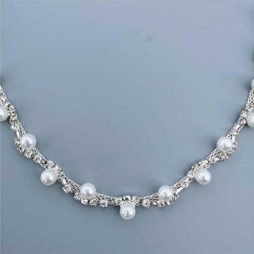 12 inch Pearl Crystal Chain S Curve Rhinestone Trim Ribbon Metal Chain for Dress Artcraft House Costume Sewing Decoration 10mm