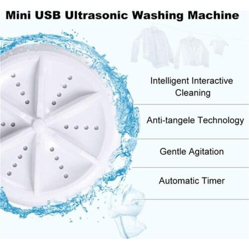 2 in 1 Portable Mini Washing Machine Ultrasonic Washer with USB Cable Convenient for Travel Business Trip Dropshipping