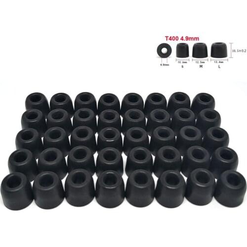 20pair ANJIRUI T400 Memory Foam Ear Tips (S M L) 4.9mm Sponge Ear Pads Noise Isolation Eartips for in-ear earphone Ear Pads