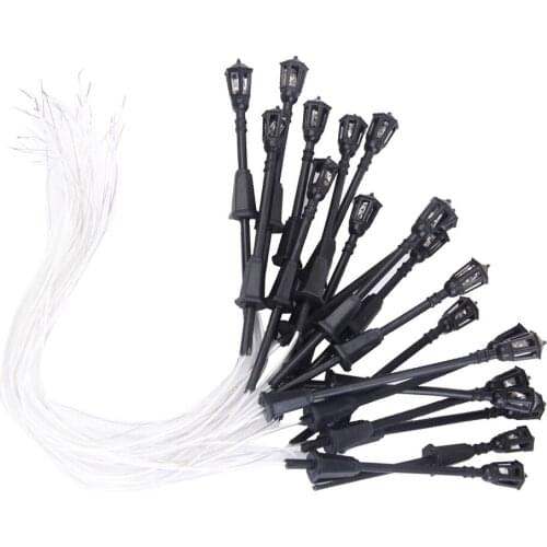 20pcs Model Garden Park LED Lamppost Street Lamp with Single Head Scale 1/100 Diorama Scenery Accessories