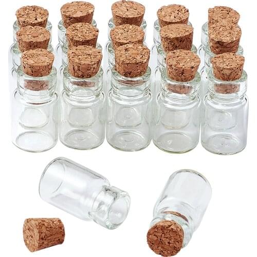 20pcs Clear Glass Jar Glass Bottle Bead Storage Containers Bottles For Jewelry Findings Small Items with Tampions F60