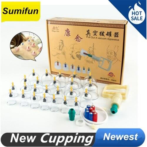 24 Pcs / Vacuum Cupping Medical Set Massage Ans Chinese Medicine Suction Cups Cup Guasha Body Anti Meridian Therapy