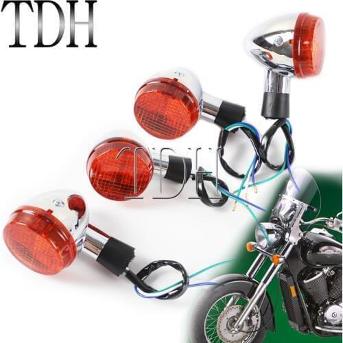 4PCS Front + Rear 4x Turn Signal Light Blinker Lamp for Honda Shadow Aero VT400 VT750 VT 400 750 2004-2007 Emark Cruiser Flasher