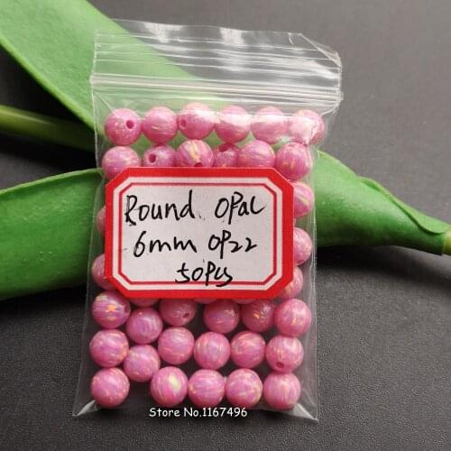 50pcs/lot 6mm Drilled Synthetic Round Opal Beads Light Blue Round Opal for Earrings Round Opal Beads