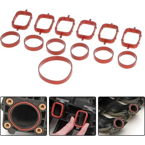 6PCS 33mm Intake Manifold Gaskets Inlet Repair Kit For BMW M47/E46 320d 330d 520d 525d 530d 730d Car Accessories