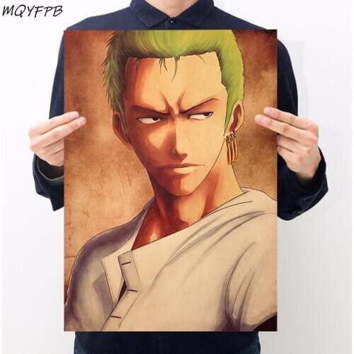 Anime One Piece Roronoa Zoro Paper Posters Wall Stickers Decorative Paintings Household Goods