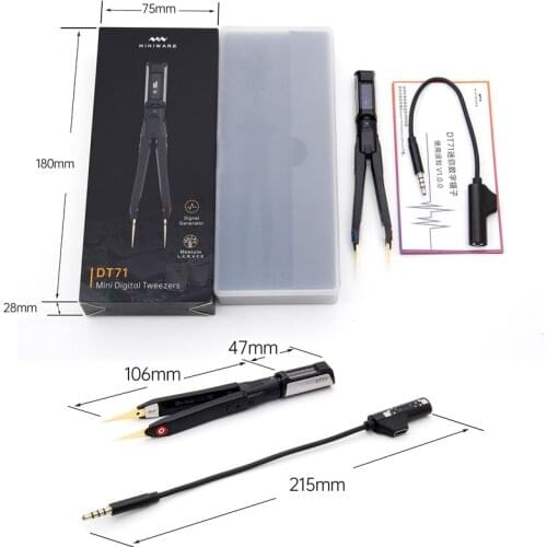 Mini DT71 Digital Tweezers Portable LCR Meter Smart SMD Tester Diode Resistor Capacitor Checker 10KHz Signal Generator Auto Scan
