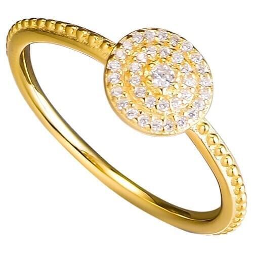 CKK 925 Sterling Silver Gold Plated Radiant Elegance Rings For Women Original Fashion Jewelry DIY Making