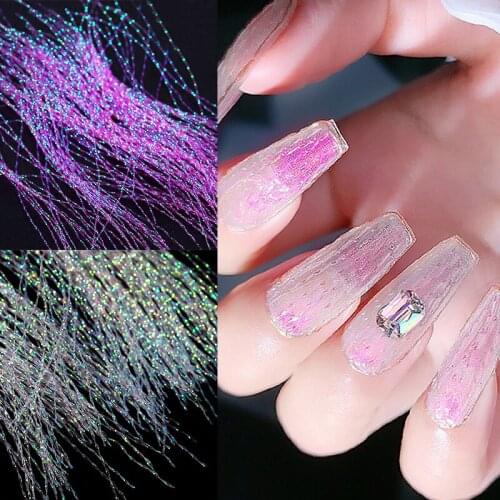 Colorful Fluorescent Thread Nail Sticker Luminous Silk Line Nail Striping Net Tape Nail Art Manicures DIY Decoration