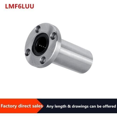 1pc LMF6LUU Long Type Round Flange Linear Bushing linear Bearing for linear shaft CNC 3D printer