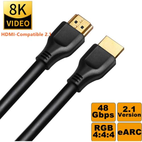48G 8K HDMI-Compatible 2.1 Cable Ultra-HD (UHD) 120Hz HDR RGB 4:4:4 Audio Video Cord For PS4 HDTV Projector Computer 1m 2m 3m