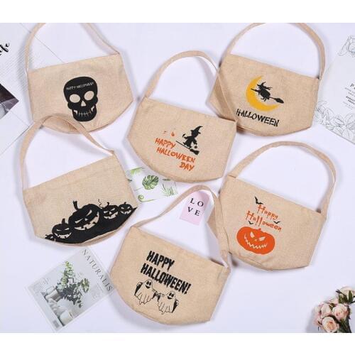 Halloween Bucket Monogrammed Canvas Bag Personalized Trick or Treat Bag Pumpkin Pail Basket Gift Pouch 6 Designs SN2304