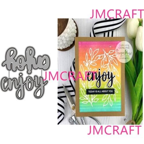 JMCRAFT 2021 New Oh Enjoy English Alphabet Metal Cutting Die For Scrapbooking Practice Hands-on DIY Album Card Handmade Tool