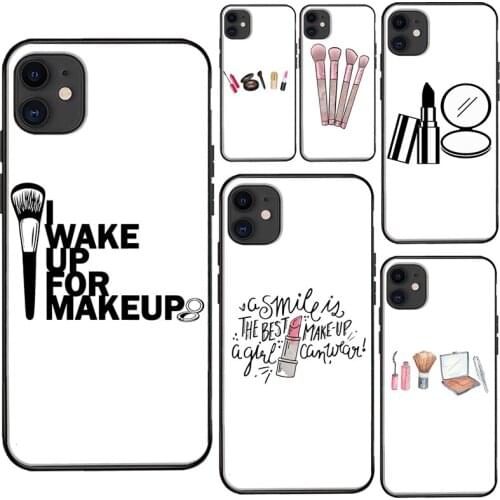 Makeup Addict cosmetics Set Lipstick brush Case For iPhone 11 Pro Max 5S 6 6S 7 8 Plus SE 2020 XR X XS Max 12 Pro Max mini Coque