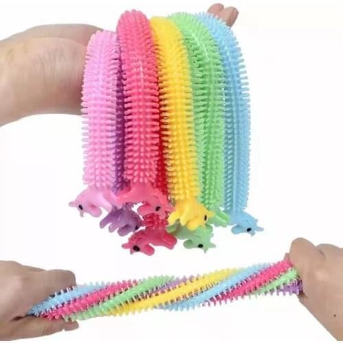 Creative 6 Colors Worm Noodle Stretch String TPR Rope Anti Stress Toys String Fidget Autism Vent Toys