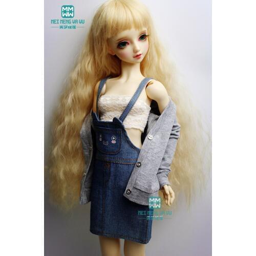 BJD doll clothes for 1/3 BJD doll fashion casual denim skirt Cardigan sock