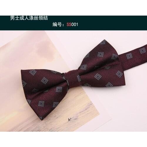 Fashion blue bow tie mens formal wear business banquet wine red groom wedding wedding dress bow