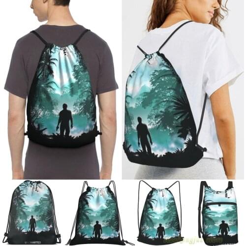 Uncharted Men Purpose Drawstring Backpack Bags Women Outdoor Travel Backpacks Gym Training Swimming Fitness Bag