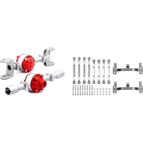Upgrade Metal Pull Rod Link Rod Base Bracket WPL B1 B14 B24 C14 C24 1/16 & Metal Front Rear Bridge Axle Case Cover