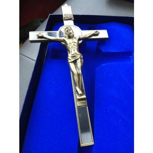 Wholesale religious supplies-Christianism Catholicism Christ Jesuss crucifixion copper crucifix Emmanuel Immanuel Cross -2PCS