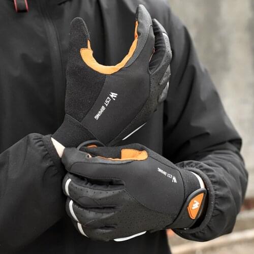 Cycling Gloves Full Finger Touchscreen Anti Slip Bike Bicycle Gloves Portable Waterproof Cycling Elements for WEST BIKING
