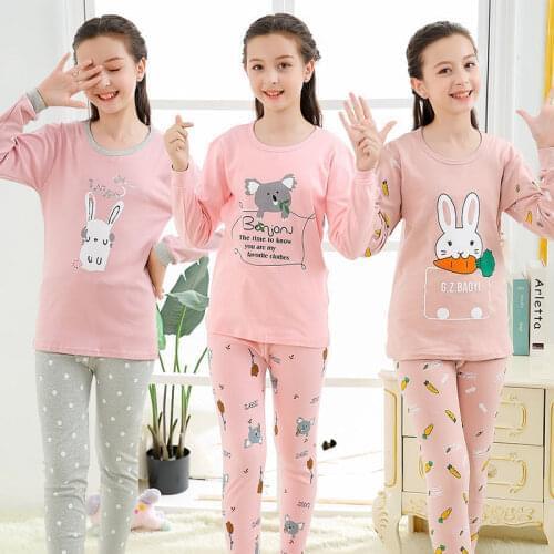 Teenage Girls Pajamas New Autumn Long Sleeve Childrens Clothing Boys Sleepwear Cotton Pyjamas Sets For Kids 9 10 12 14 16 Years