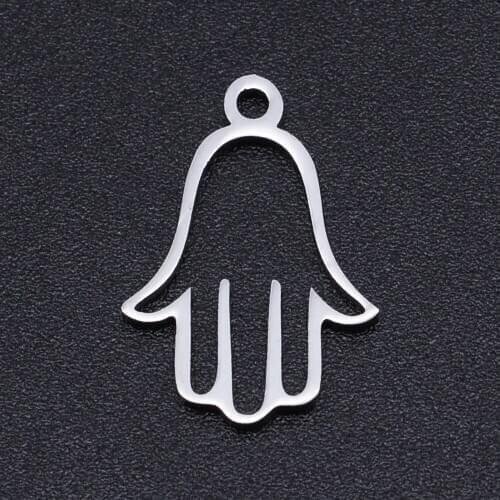 5pcs/lot 100% Stainless Steel Hamsa Hand Charms Wholesale Never Tarnish Accept OEM Order Top Quality