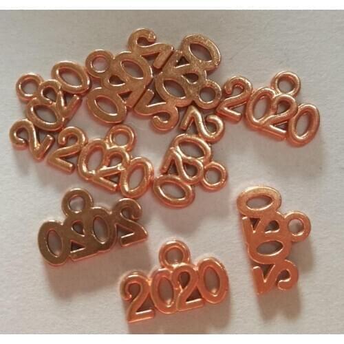 S107 50pcs 14X9mm Crafted NO.2020 design charms 4-colors to Pick